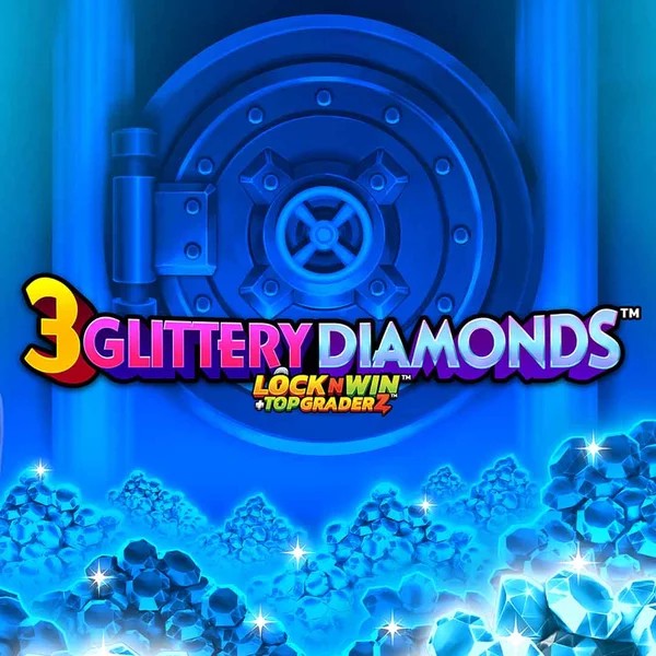 Slots logo of 3 Glittery Diamonds from PearFiction Studios at Roulettino Casino
