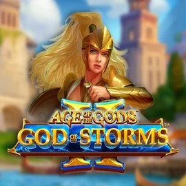 Age Of The Gods: God Of Storms 2 online game logo by Playtech on roulettinoscasino.com