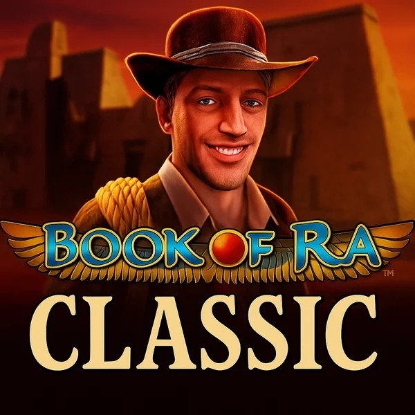 Book of Ra Classic by Novomatic, showcased at roulettinoscasino.com – game logo